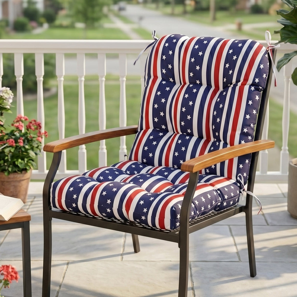 Tufted Outdoor/Indoor Seat/Back Chair Cushions, Set of 2, 42'' x 21'' - Eagle Peak