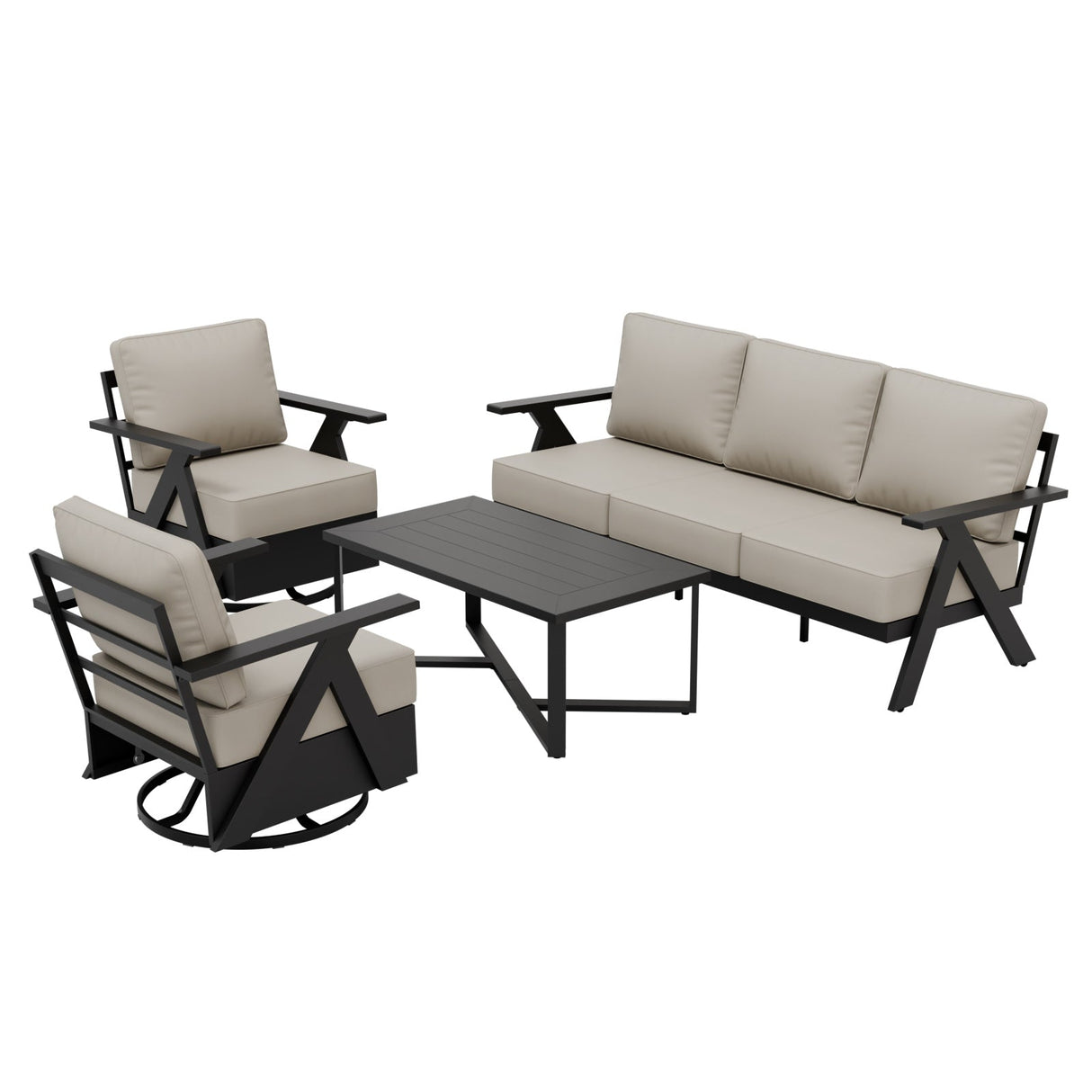 Urban Slate 4 Piece Modern Outdoor Patio Furniture Set - Eagle Peak Custom Canopy Tent