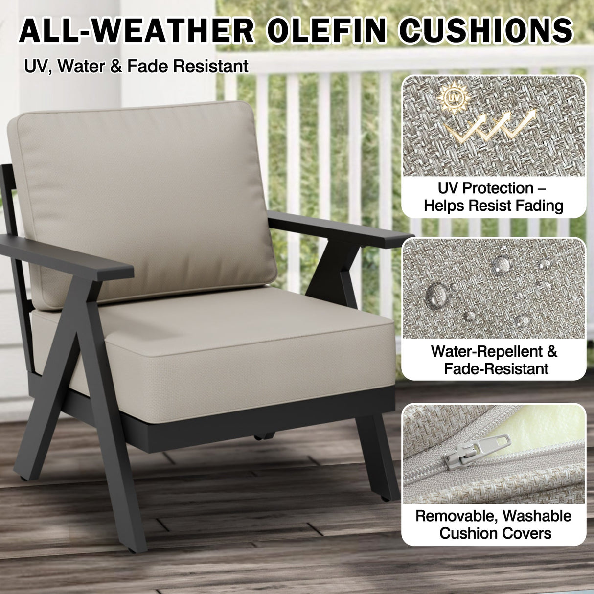 Urban Slate 5 Piece Modern Outdoor Patio Furniture Set - Eagle Peak Custom Canopy Tent