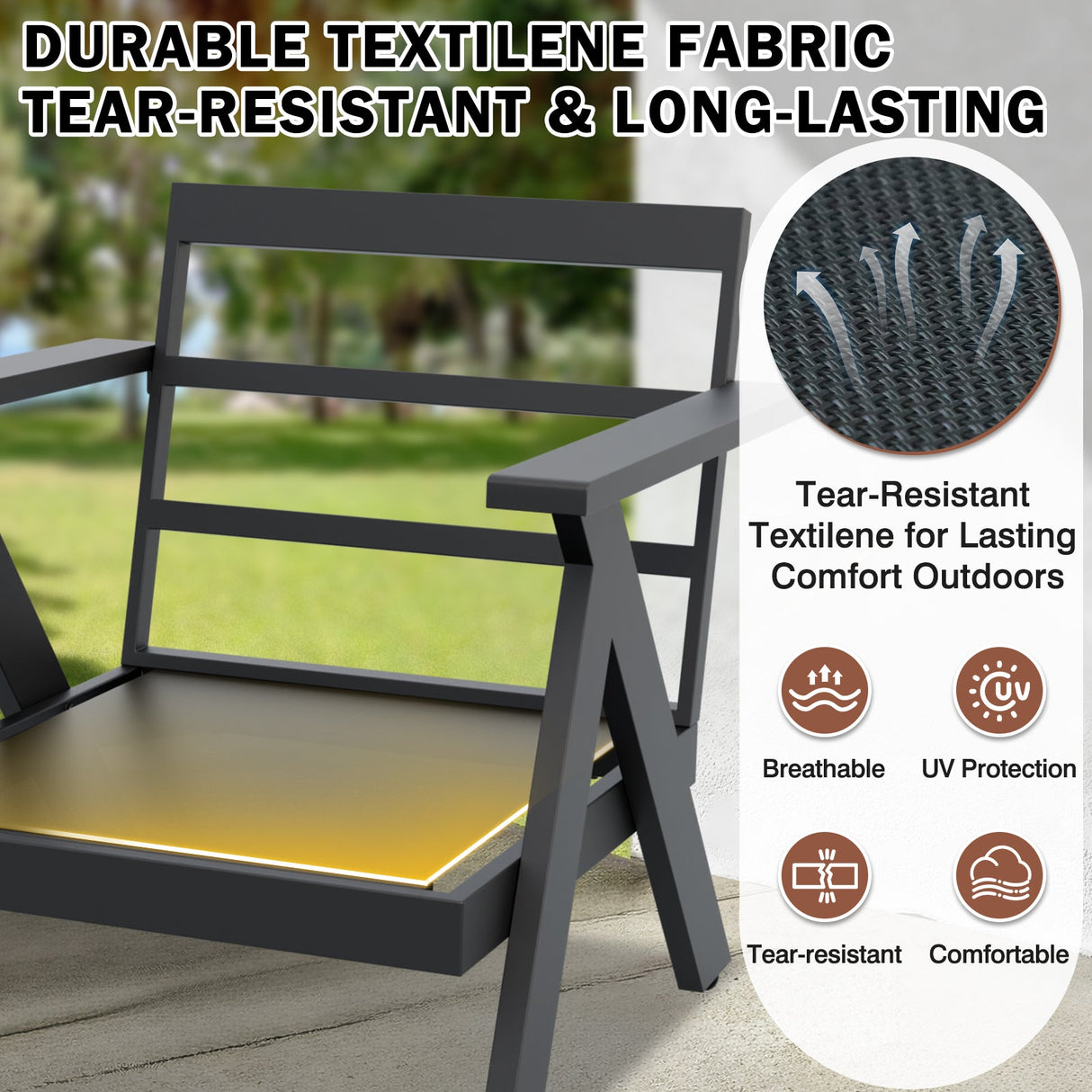 Urban Slate 7 Piece Modern Outdoor Patio Furniture Set - Eagle Peak Custom Canopy Tent