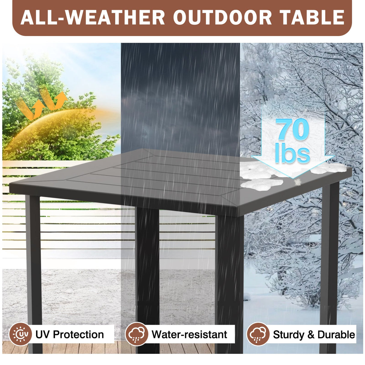 Urban Slate Modern Outdoor Coffee Table/Side Table, Black - Eagle Peak Custom Canopy Tent