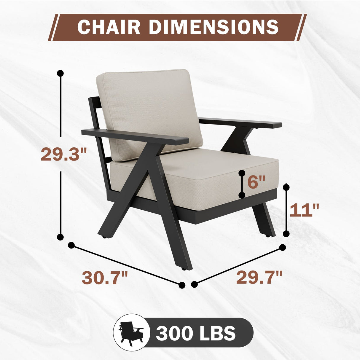 Urban Slate Modern Patio Accent Chair Set of 2/4 - Eagle Peak Custom Canopy Tent