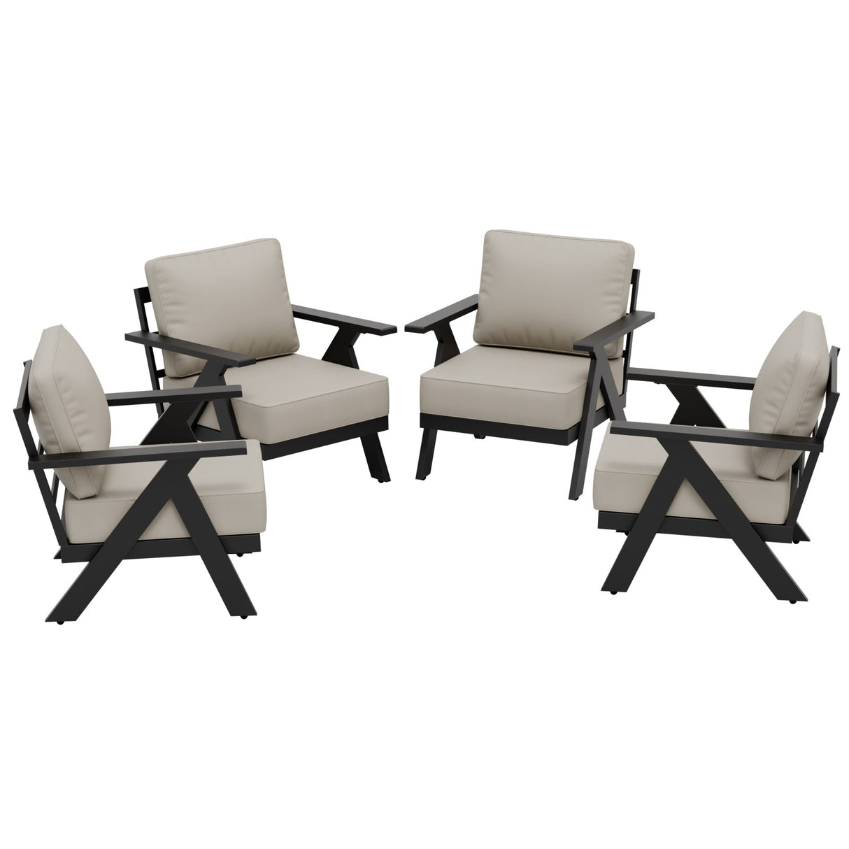 Urban Slate Modern Patio Accent Chair Set of 2/4 - Eagle Peak Custom Canopy Tent