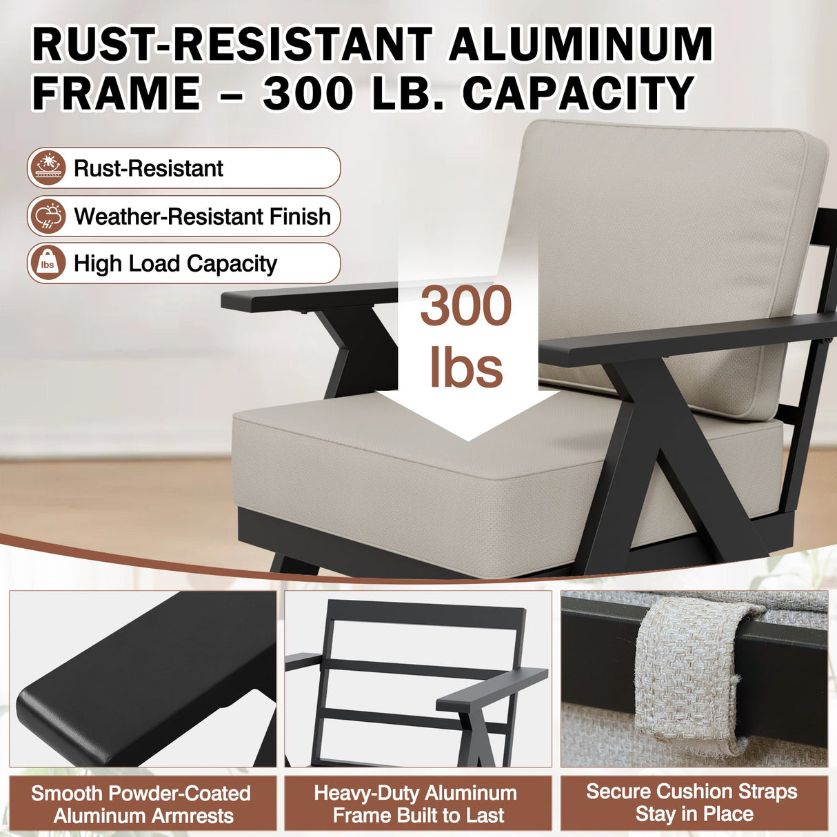 Urban Slate Modern Patio Accent Chair Set of 2/4 - Eagle Peak Custom Canopy Tent