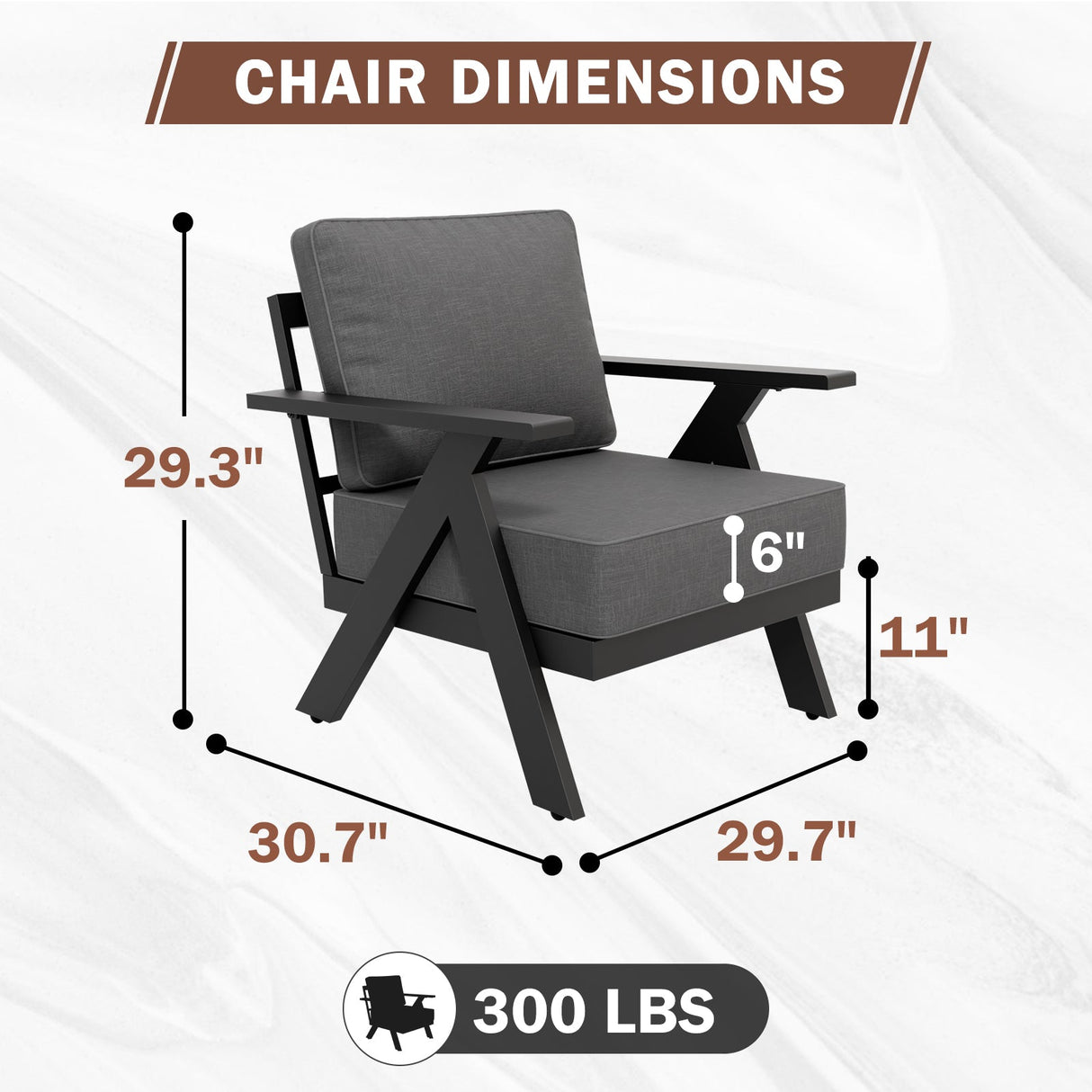 Urban Slate Modern Patio Accent Chair Set of 2/4 - Eagle Peak Custom Canopy Tent