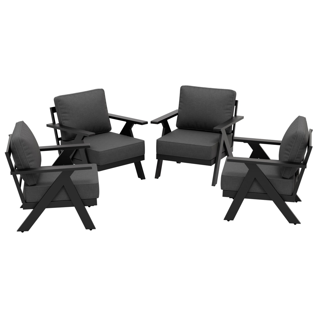 Urban Slate Modern Patio Accent Chair Set of 2/4 - Eagle Peak Custom Canopy Tent