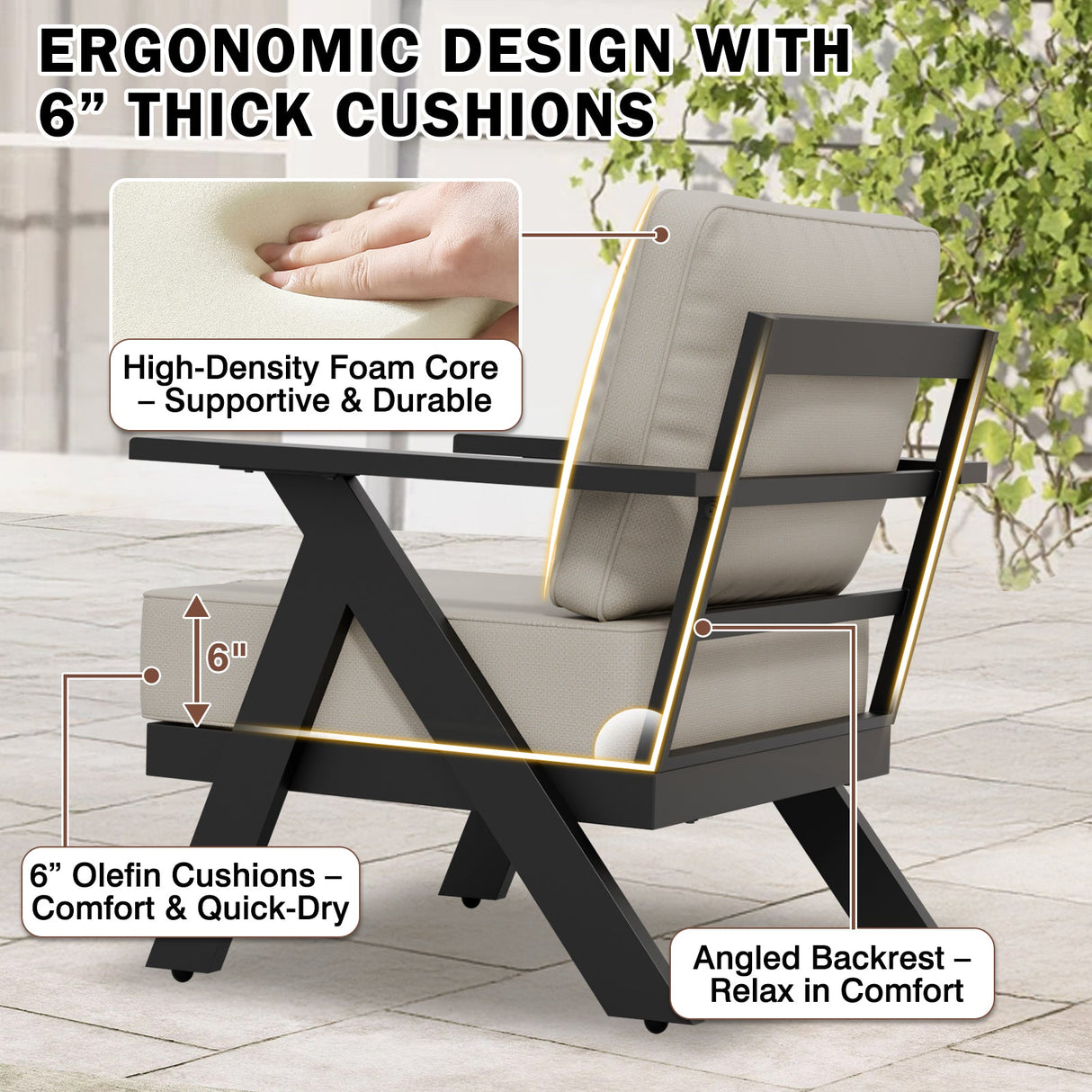 Urban Slate Modern Patio Accent Chair Set of 2/4 - Eagle Peak Custom Canopy Tent