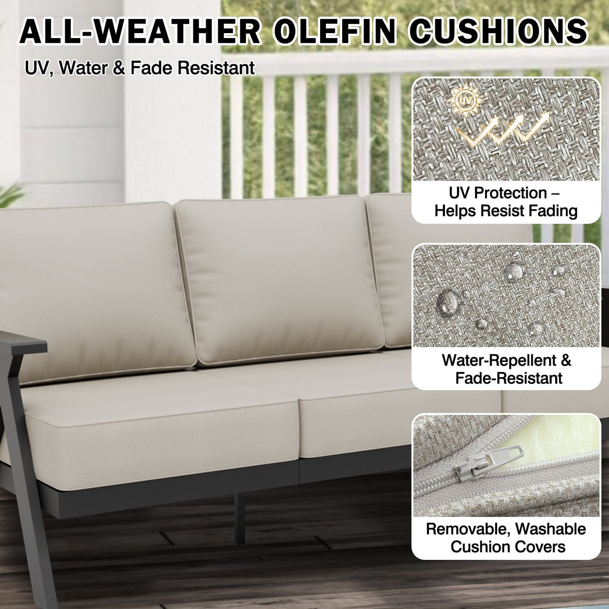 Urban Slate Modern Patio Couch Outdoor Sofa - Eagle Peak Custom Canopy Tent