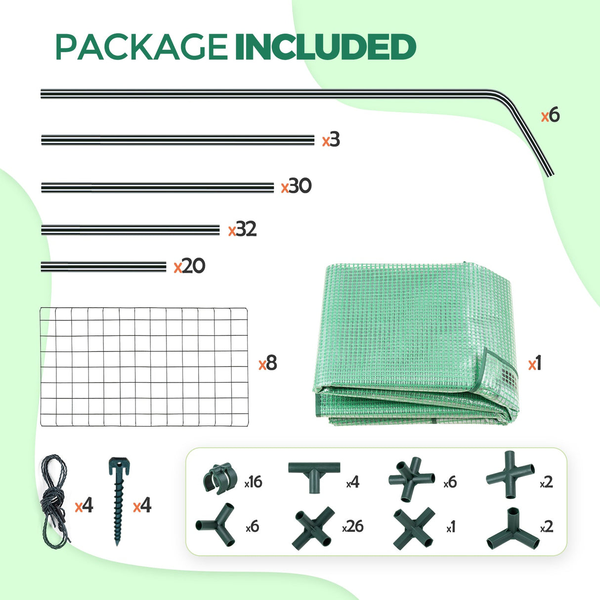 Walk In 3 - Tier Greenhouse with Wire Shelves, 56"x56"x76" - Eagle Peak