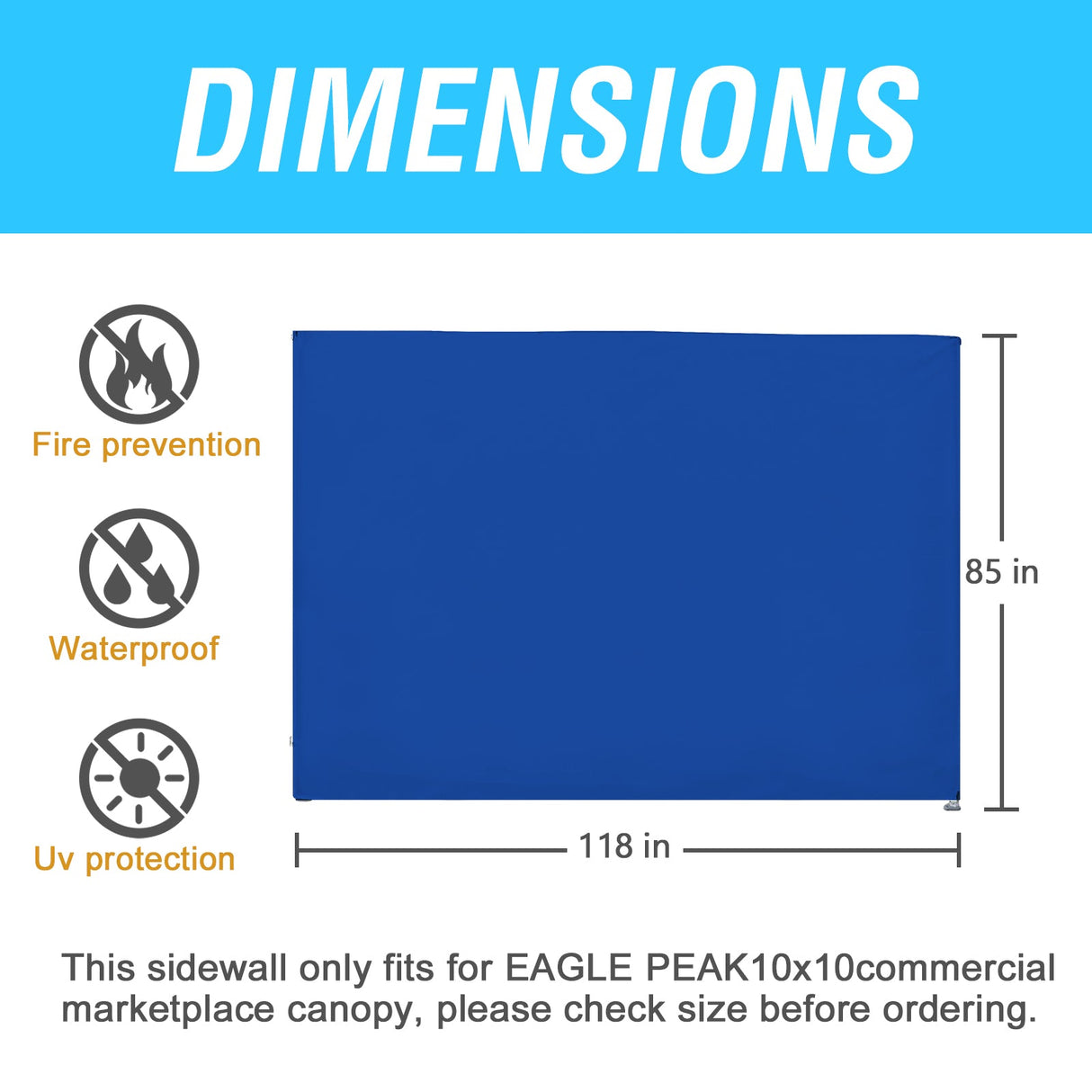 Wall Panel/Sunwall for 10x10 Heavy-Duty Commercial Canopy Tent - Eagle Peak®