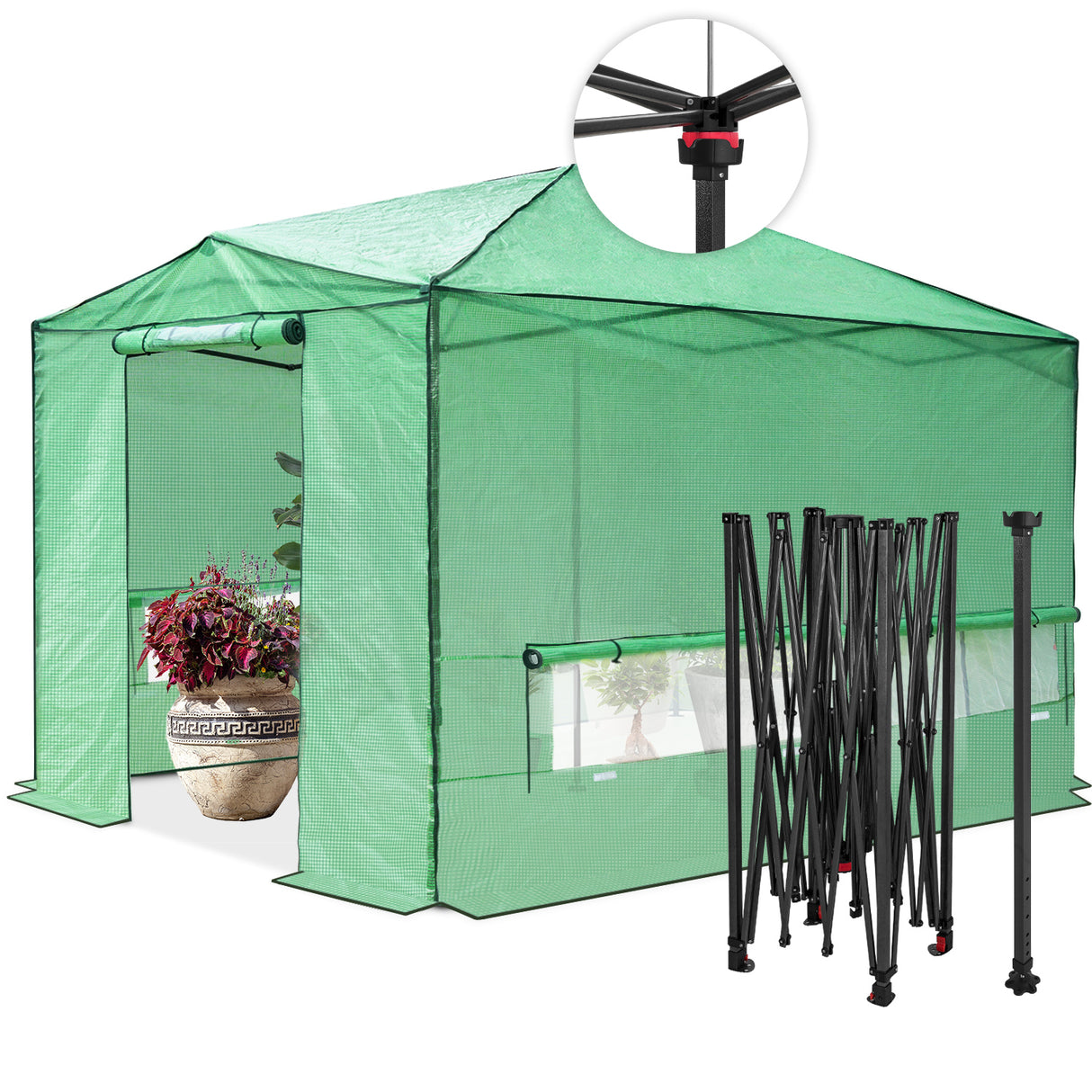 12x8 Portable Large Walk-in Pop Up Greenhouse