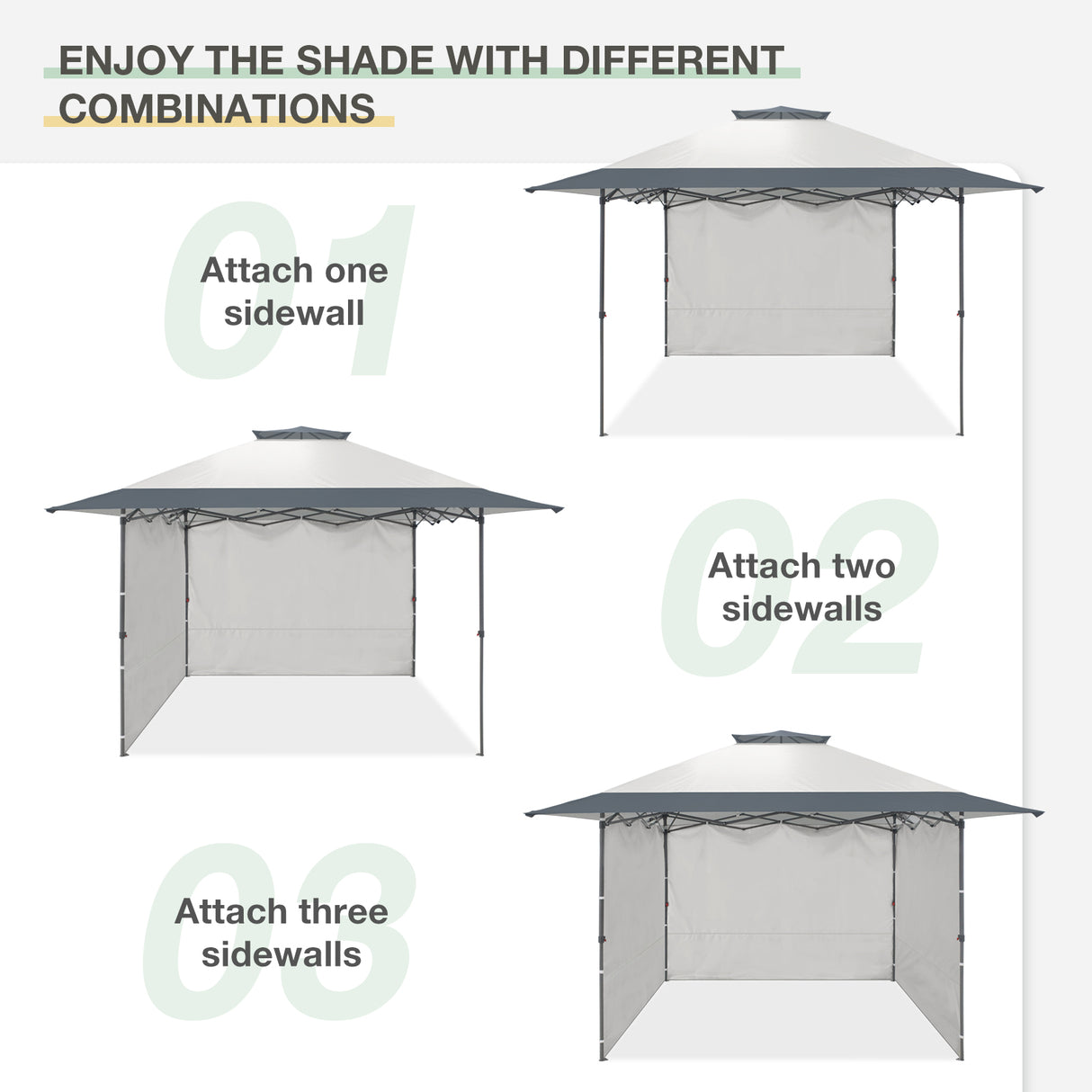 EAGLE PEAK Sunwall / Sidewall for 13x13 ft Straight Leg Canopy only, Privacy Panel for Gazebo Tent, 1 Pack Sidewall Only