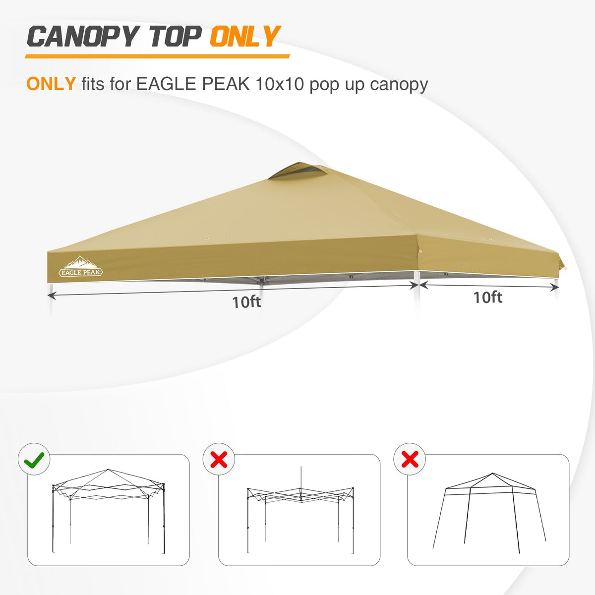 5 Canopy Tent Replacement Parts and Top – Eagle Peak®