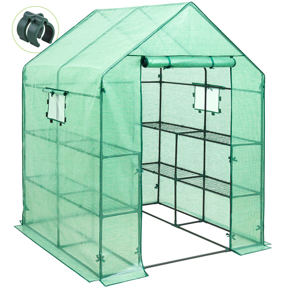 57'' x 57'' x 77'' Greenhouse 2 Tiers 8 Shelves_GHS22