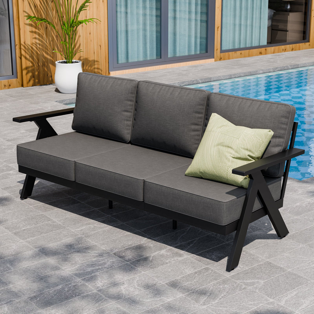 Urban Slate Modern Patio Couch Outdoor Sofa_FMO-E Replacement Parts