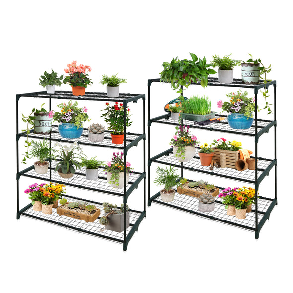 Greenhouse Shelving Staging Double 4 Tier 35" x 12" x 42"_SHV18