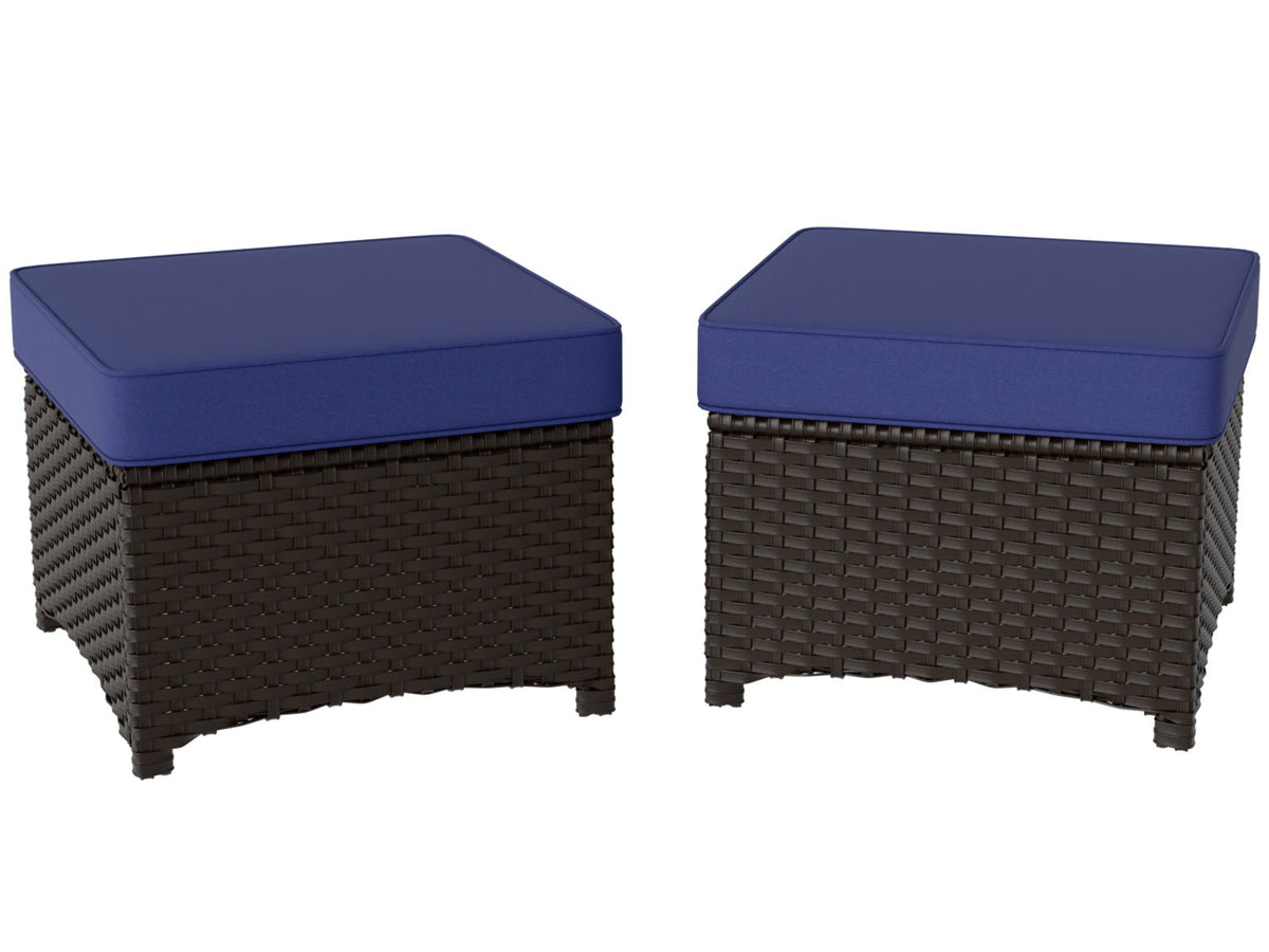 Azure Bay 2 Piece Wicker Patio Ottoman Set_FHB-A - Eagle Peak Custom Canopy Tent