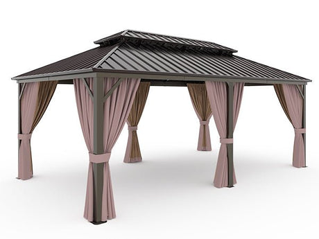 EAGLE PEAK 12x20 Hardtop Aluminum Gazebo_OAG240MW-C-BRN - Eagle Peak Canopy and Outdoor Products
