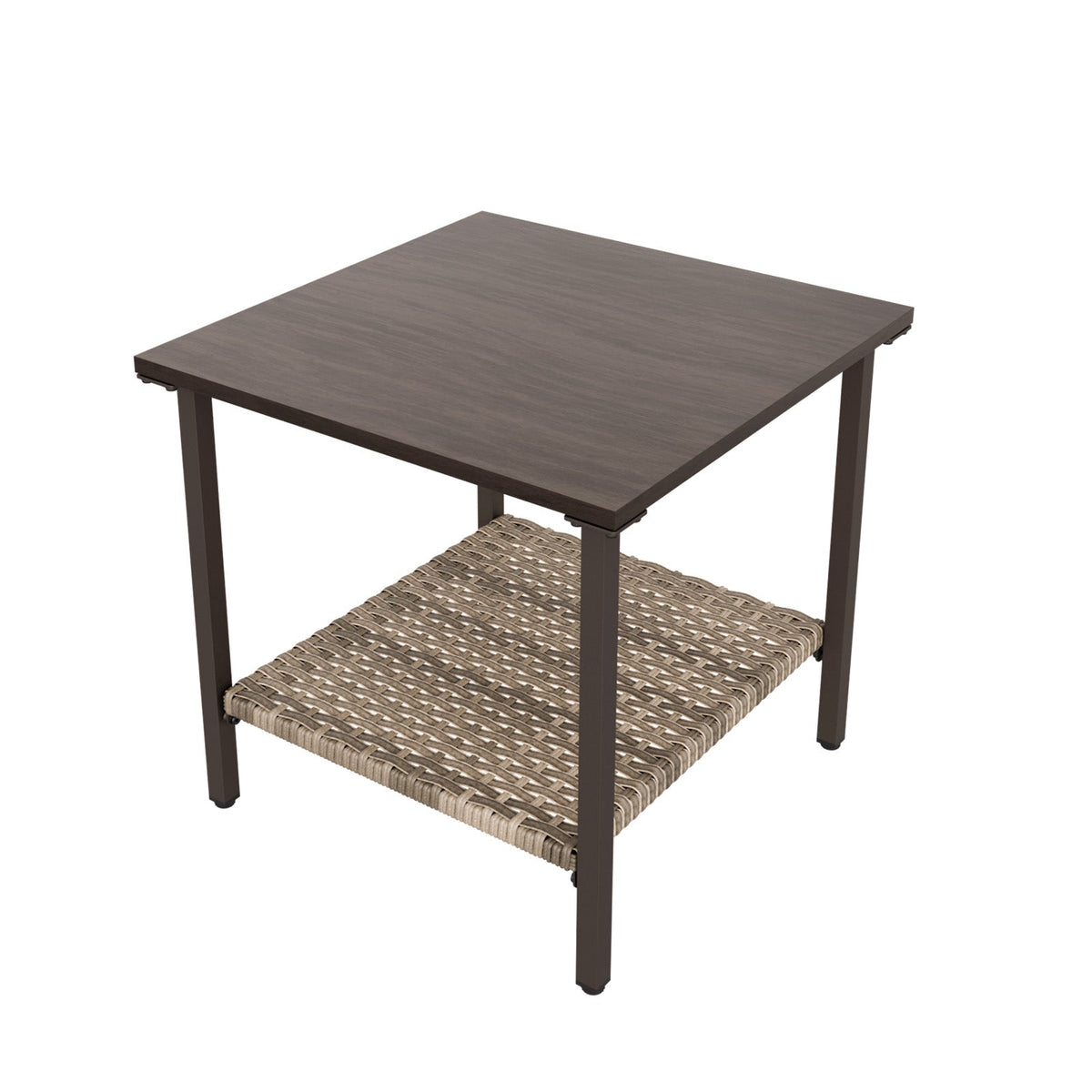 Coastal Vista Outdoor Table with Wicker Shelf_EP-FNY-A-Y – Eagle Peak®