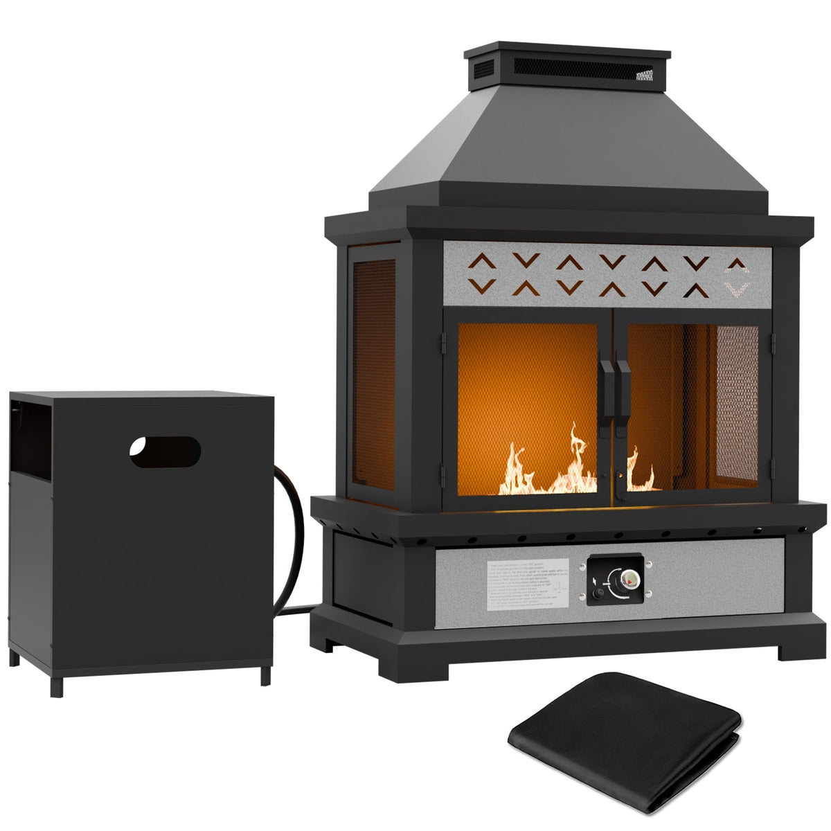 Outdoor Propane Fireplace_RL - Eagle Peak Custom Canopy Tent