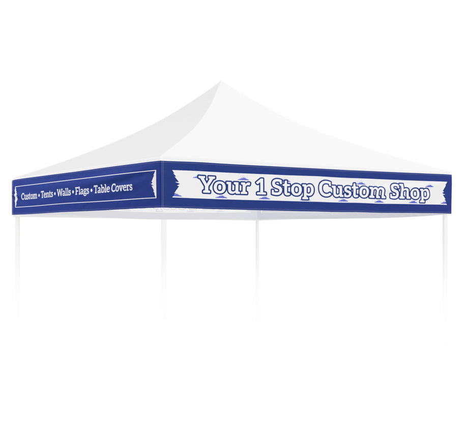 Custom Canopy Valance Wrap Banner with Business Logo