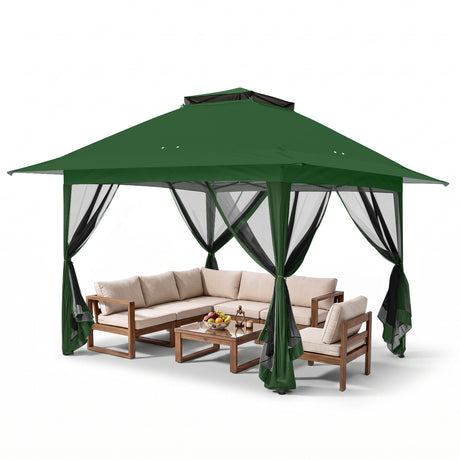 13x13 Pop Up Gazebo with Netting w/ 169 sqft of Shade