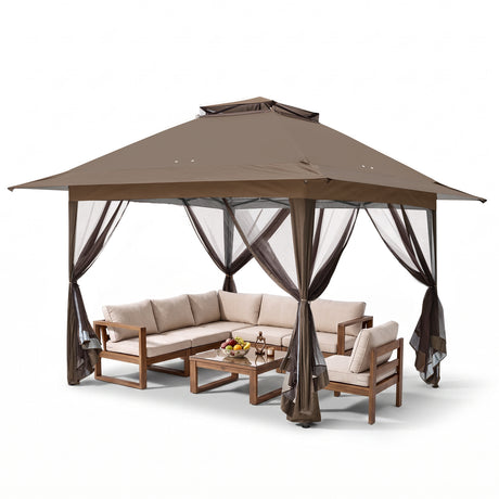 13x13 Pop Up Gazebo with Netting w/ 169 sqft of Shade