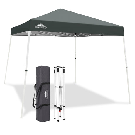 Slant Leg Pop up Canopy Tent, 10x10 Base 8x8 Top