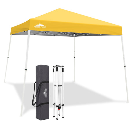 Slant Leg Pop up Canopy Tent, 10x10 Base 8x8 Top