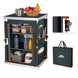 Outdoor Camping Pop Up Folding Table with Large 3-Tier Storage Organizer and Side Pockets