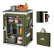 Outdoor Camping Pop Up Folding Table with Large 3-Tier Storage Organizer and Side Pockets
