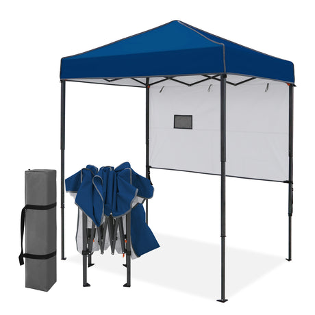 6x4 Instant Pop Up Canopy Tent with 1 Half Wall