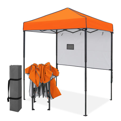 6x4 Instant Pop Up Canopy Tent with 1 Half Wall