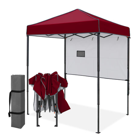 6x4 Instant Pop Up Canopy Tent with 1 Half Wall