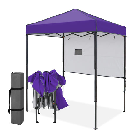 6x4 Instant Pop Up Canopy Tent with 1 Half Wall