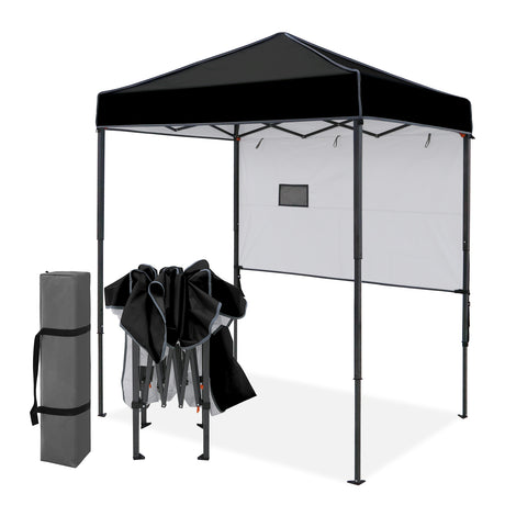 6x4 Instant Pop Up Canopy Tent with 1 Half Wall