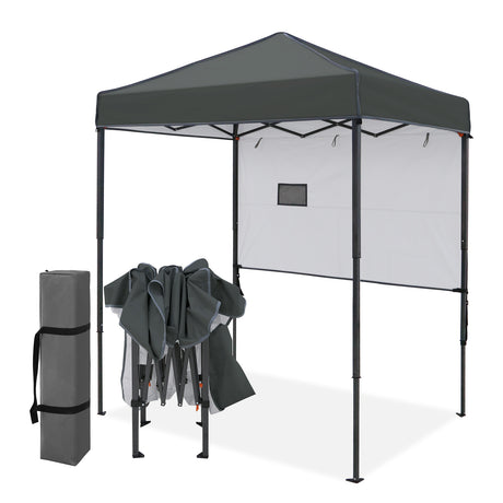 6x4 Instant Pop Up Canopy Tent with 1 Half Wall