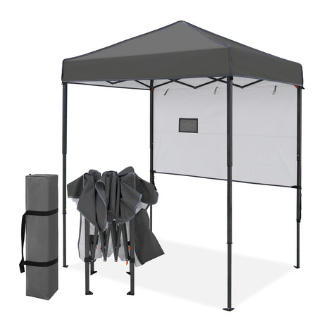 6x4 ft Instant Pop Up Canopy with Adjustable Sun Wall