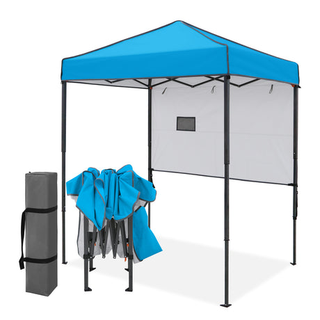 6x4 Instant Pop Up Canopy Tent with 1 Half Wall