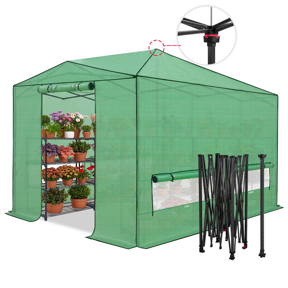 12x8 Easy Setup Pop Up Greenhouse, Support Pole