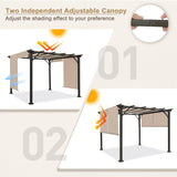 10 Ft x 10 Ft Metal Pergola with Polyester Top - Eagle Peak Custom Canopy Tent