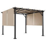 10 Ft x 10 Ft Metal Pergola with Polyester Top - Eagle Peak Custom Canopy Tent