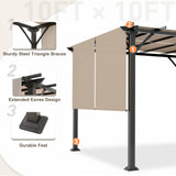 10 Ft x 10 Ft Metal Pergola with Polyester Top - Eagle Peak Custom Canopy Tent