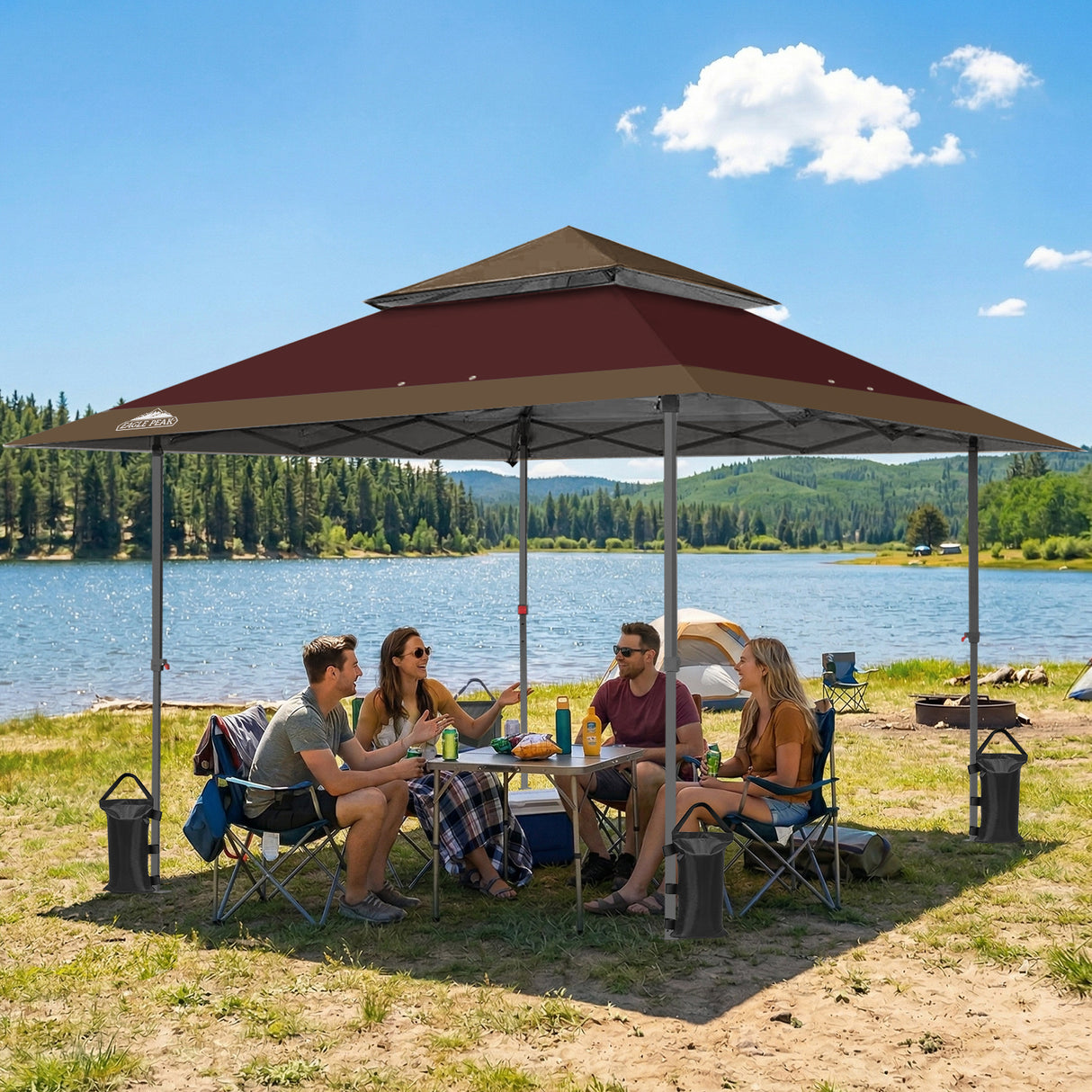 13x13 Straight Leg Pop Up Canopy Tent with 169 sqft of Shade