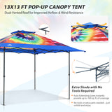 13x13 Straight Leg Pop Up Canopy Tent with 169 sqft of Shade