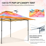 13x13 Straight Leg Pop Up Canopy Tent with 169 sqft of Shade