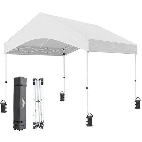10x10 Commercial Canopy with Gable Roof, White - Eagle Peak®