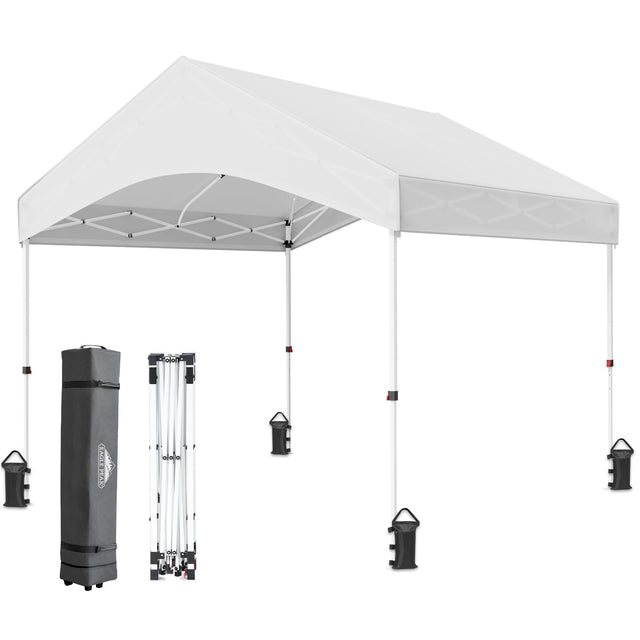 10x10 Commercial Canopy with Gable Roof, White - Eagle Peak®