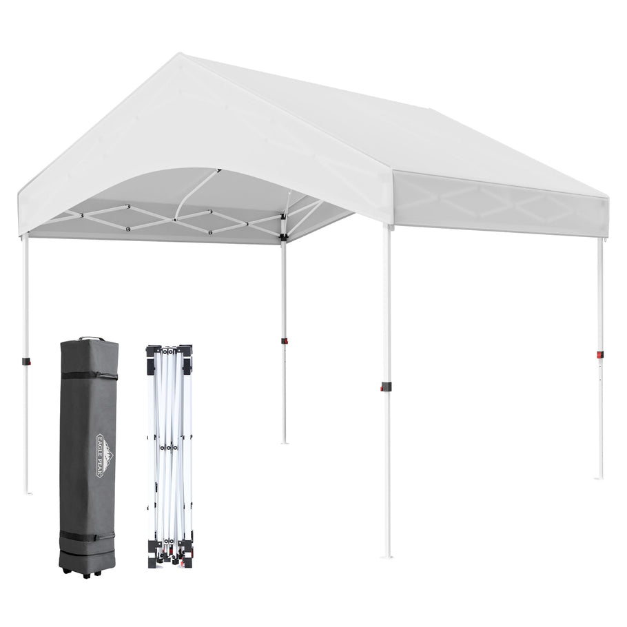 10x10 Commercial Canopy with Gable Roof, White