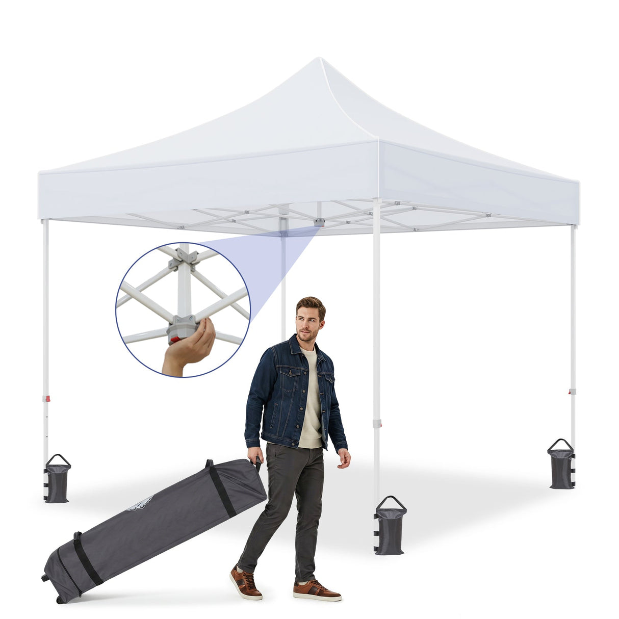 10x10 Commercial Canopy with High Peak, White - Eagle Peak®